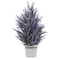 22" Lavender Artificial Plant in White Wicker Planter